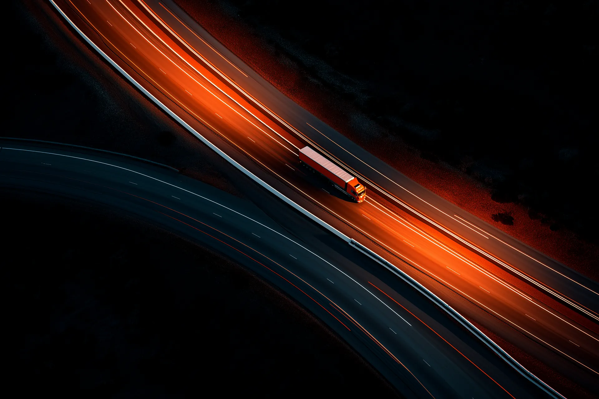 A semi-truck on a highway